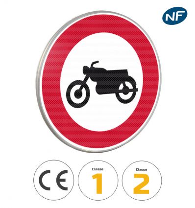 B9h - Panneau accès interdit aux motocyclettes et motocyclettes légères