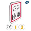 Photo : B58 - Panneau Entrée Zone Equipements Hivernaux Obligatoires 600 x 900 mm (2 rails au dos) - Classe 2 (HIP) - Dos brut