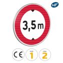 Photo : Panneau B12 - Limitation de hauteur 450 mm (2 rails au dos) - Classe 1 (T1) - Dos brut