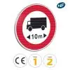 B10a - Panneau accès interdit aux véhicules de transport dont la longueur est supérieure au nombre indiqué