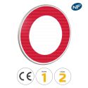 Photo : B0 - Panneau circulation interdite à tout véhicule dans les 2 sens 450 mm (2 rails au dos) - Classe 1 (T1) - Dos brut