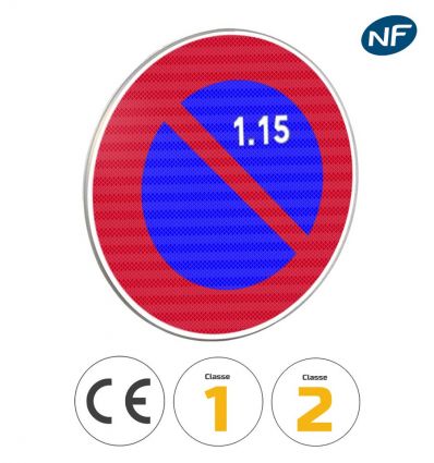 Panneau stationnement interdit du 1er au 15 du mois