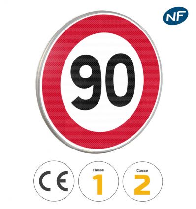 Panneau limitation de vitesse 90 km/h