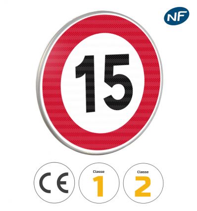 Panneau limitation de vitesse 15 km/h
