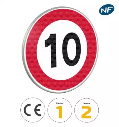 Panneau limitation de vitesse 10 km/h 