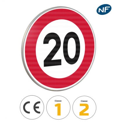 Panneau limitation de vitesse à 20 km/h