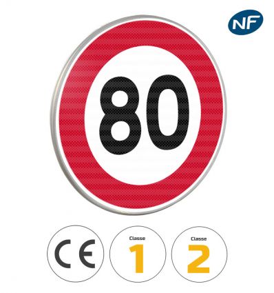 Panneau limitation de vitesse à 80 km/h
