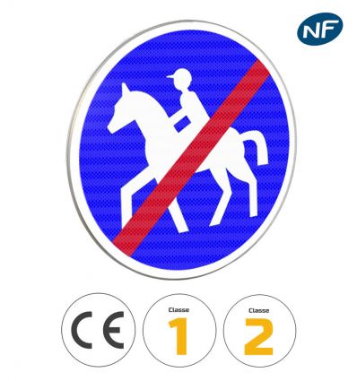 B42 - Panneau fin de chemin obligatoire pour cavaliers