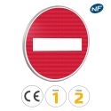 Photo : B1 - Panneau sens interdit 450 mm (2 rails au dos) - Classe 1 (T1) - Dos brut