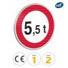 B13 - Panneau accès interdit aux véhicules dont le PTAC ou le PTRA excède le nombre indiqué
