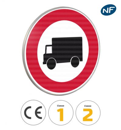 B8 - Panneau accès interdit à tous les véhicules affectés au transport de marchandises