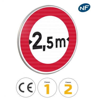 B11 - Panneau accès interdit aux véhicules dont la largeur, chargement compris, est supérieure au nombre indiqué 