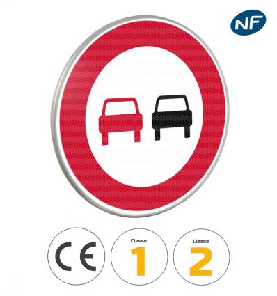 B3 - Panneau interdiction de doubler tous les véhicules à moteur