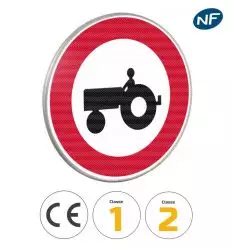 B9d - Panneau accès interdit aux véhicules agricoles à moteur