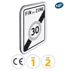 B51 - Panneau fin d'une zone à vitesse limitée à 30 km/h
