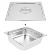 Bac gastro gn 2/3 100 mm en inox avec couvercle