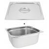 Bac gastro gn 2/3 150 mm en inox avec couvercle