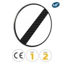 Photo : B31 - Panneau fin de toutes les interdictions précédemment signalées 450 mm (2 rails au dos) - Classe 1 (T1) - Dos brut