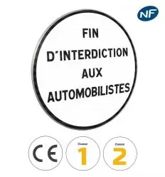 B39 - Panneau fin d'interdiction dont la nature est indiquée sur le panneau