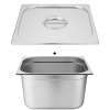 Bac gastro gn 2/3 200 mm en inox avec couvercle