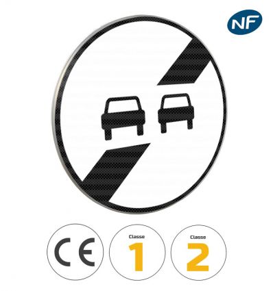 B34 - Panneau fin d'interdiction de dépasser notifiée par le panneau