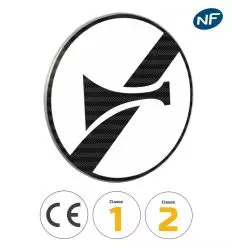 B35 - Panneau fin d'interdiction de klaxonner