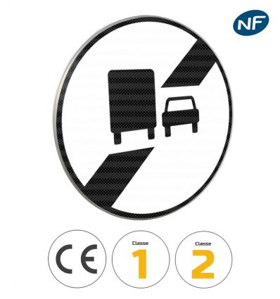 B34a - Panneau fin d'interdiction de dépasser pour les camions