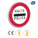 Photo : B5b - Panneau arrêt au poste de police 450 mm (2 rails au dos) - Classe 1 (T1) - Dos brut