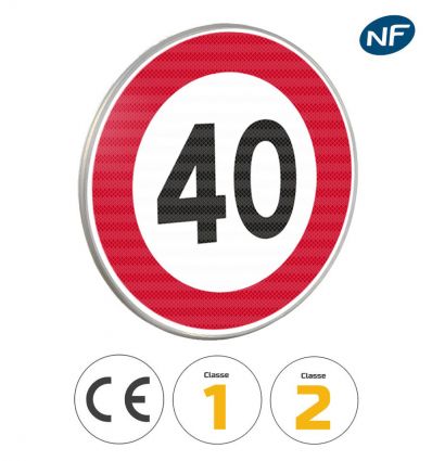 B14 - Panneau limitation de vitesse qui notifie l'interdiction de dépasser la vitesse 40 km/h Prozon
