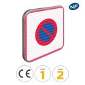 Photo : B6b1 - Panneau entrée d'une zone à stationnement interdit (B6b1) 350 x 350 mm  (2 rails au dos) - Classe 1 (T1) - Dos brut