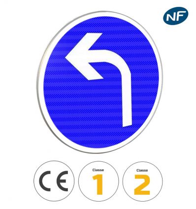 B21c2 - panneau direction obligatoire à la prochaine intersection : à gauche