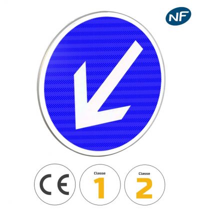 Panneau contournement obligatoire par la gauche