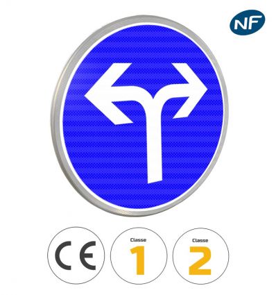 B21e - Panneau direction obligatoire à droite ou à gauche