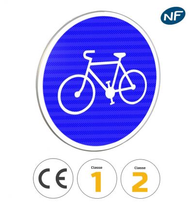 B22a - Panneau piste ou bande obligatoire pour cyclistes