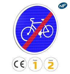 B40 - Panneau fin de piste ou bande obligatoire pour les cycles sans side car ou remorque