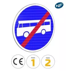 B45 - Norme Panneau fin de voie réservée aux véhicules de transport en commun