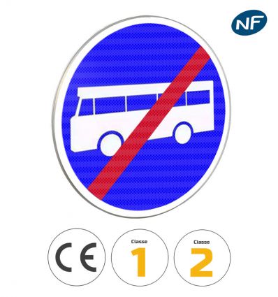 B45 - Norme Panneau fin de voie réservée aux véhicules de transport en commun