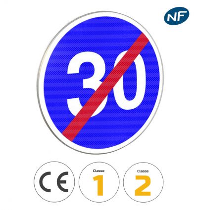 B43 - Panneau fin de vitesse minimale obligatoire