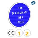 Photo : B49 - Panneau fin d'autres obligations dont la nature est mentionnée 450 mm (2 rails au dos) - Classe 1 (T1) - Dos brut