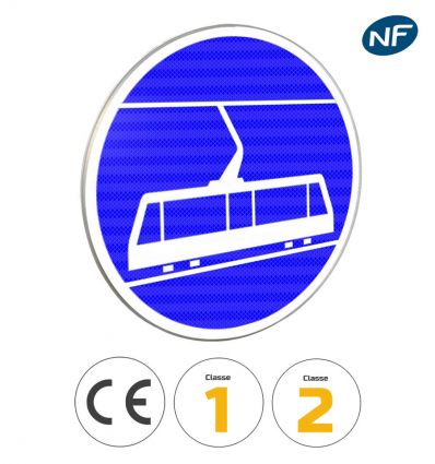 B27b - Panneau voie réservée aux tramways
