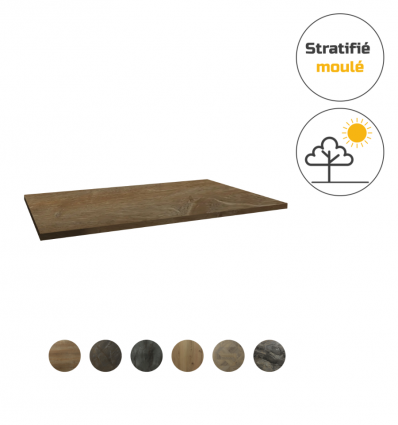 plateau table bistrot rectangle décors bois Atacama cherry