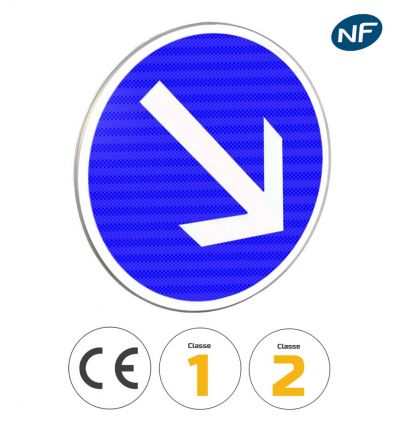 Panneau contournement obligatoire par la droite