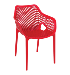 Fauteuil en polypropylène empilable rouge