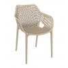 Fauteuil en polypropylène empilable taupe