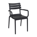 Photo : Fauteuil en polypropylène assise à lattes Noir