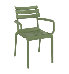 Fauteuil en polypropylène assise à lattes vert