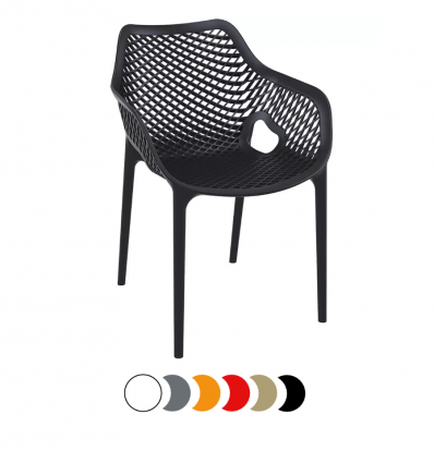 Fauteuil en polypropylène empilable noir