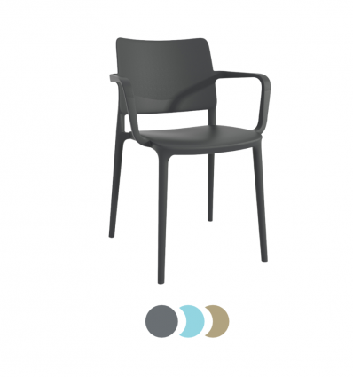 Fauteuil extérieur polypropylène anthracite