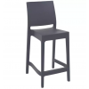 Tabouret de bar exterieur polypropylène gris foncé