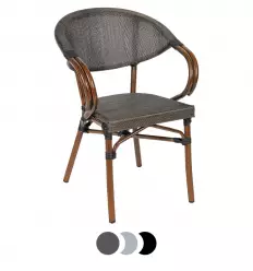chaise terrasse bistrot parisien gris foncé